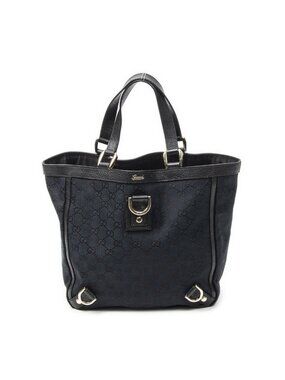 Gucci Small Abbey Dring Tote Black GG Canvas